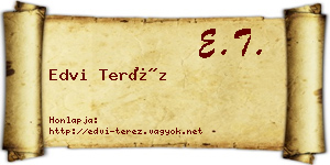 Edvi Teréz névjegykártya